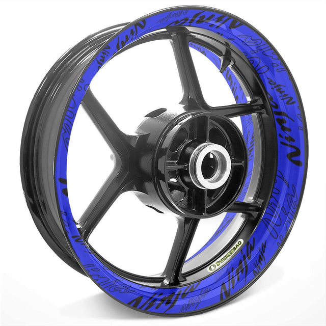 For Kawasaki Ninja Logo 400 250R 650 1000 17 inch Rim Wheel Stickers TA001 Whole Rim Decal.