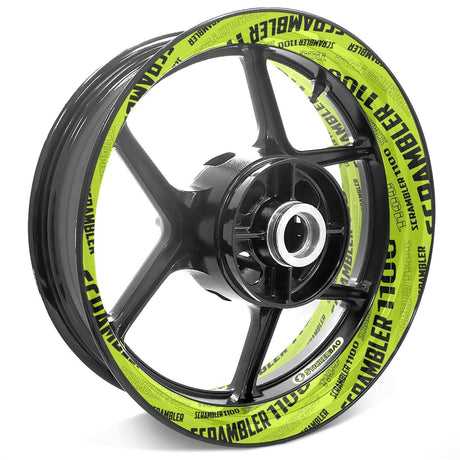 For Ducati Scrambler 1100 Logo 17 inch Rim Wheel Stickers TA001 Whole Rim Decal.