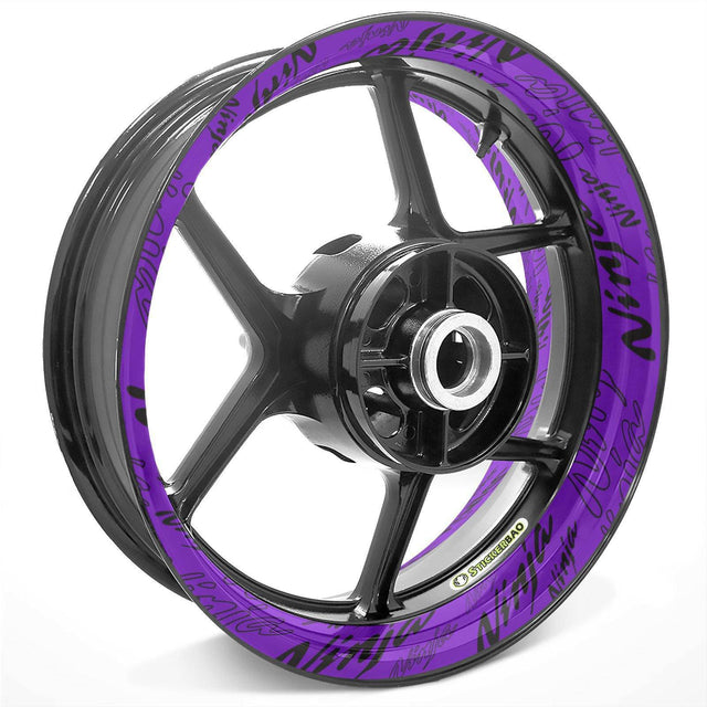 For Kawasaki Ninja Logo 400 250R 650 1000 17 inch Rim Wheel Stickers TA001 Whole Rim Decal.