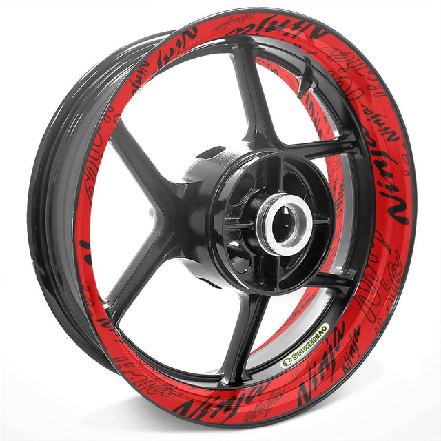 For Kawasaki Ninja Logo 400 250R 650 1000 17 inch Rim Wheel Stickers TA001 Whole Rim Decal.