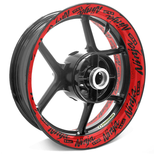 For Kawasaki Ninja H2 Logo 17 inch Rim Wheel Stickers TA001 Whole Rim Decal.