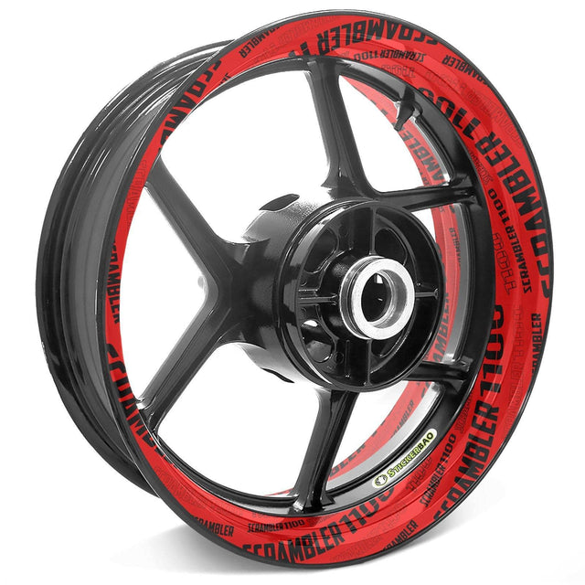 For Ducati Scrambler 1100 Logo 17 inch Rim Wheel Stickers TA001 Whole Rim Decal.