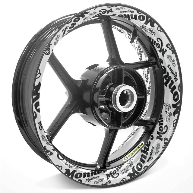 For Honda Monkey Logo Z125M 12 inch  Rim Wheel Stickers TA001 Whole Rim Decal.