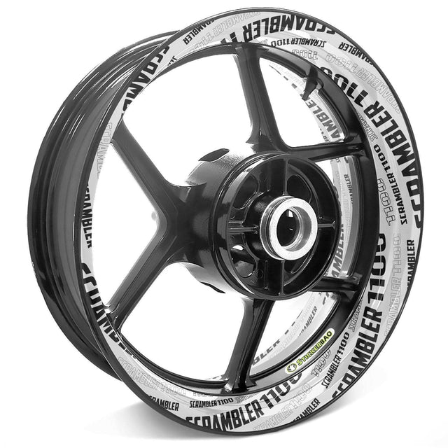 For Ducati Scrambler 1100 Logo 17 inch Rim Wheel Stickers TA001 Whole Rim Decal.