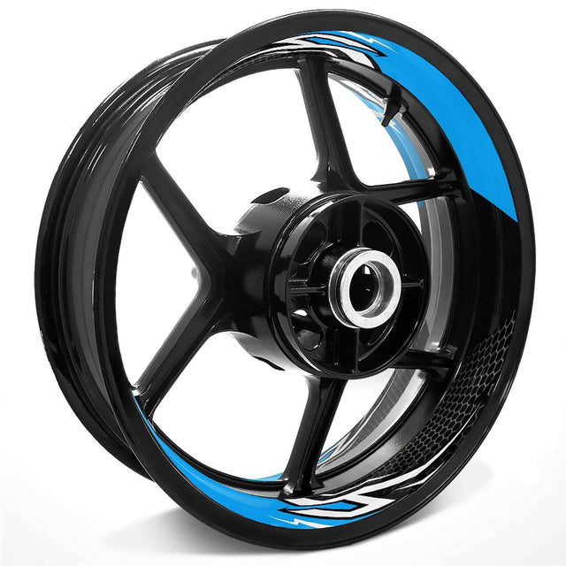 17 inch Rim Wheel Stickers A01B Lightning Flash Pattern Inner Rim Decal | For Suzuki GSXR 600 750 1000.