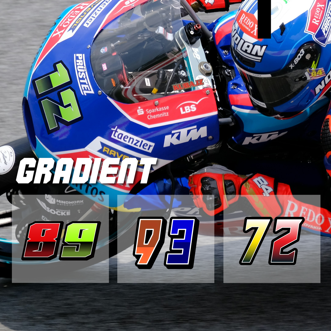 Single Number Sticker - Gradient