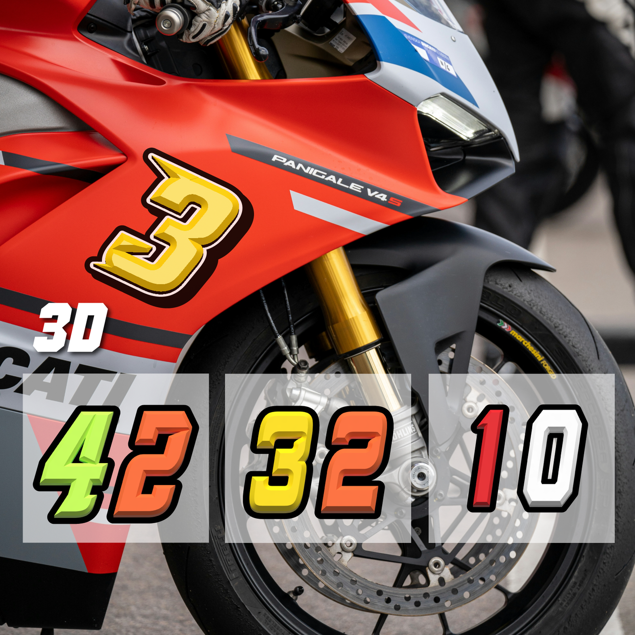 Single Number Sticker - 3D