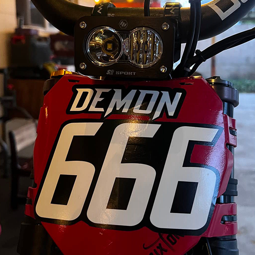 Racing Number Sticker - Number + Name | StickerBao Wheel Sticker Store