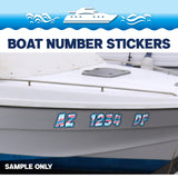 Custom Boat Registration Numbers Stickers Letter Decal 2pcs - Gradient Brown C001