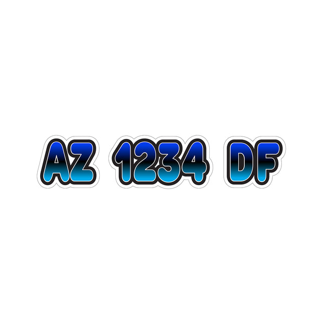 Custom Boat Registration Numbers Stickers Letter Decal 2pcs - Gradient Blue C002