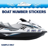 Custom Boat Registration Numbers Stickers Letter Decal 2pcs - Gradient Blue C002