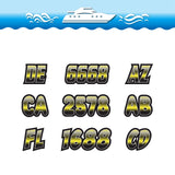 Custom Boat Registration Numbers Stickers Letter Decal 2pcs - Gradient Yellow C003