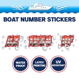 Custom Boat Registration Numbers Stickers Letter Decal 2pcs - Gradient Red C004