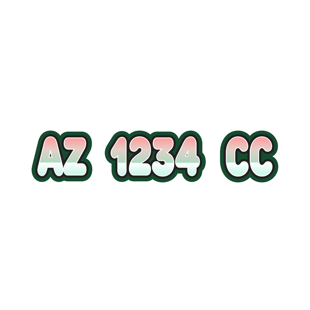 Custom Boat Registration Numbers Stickers Letter Decal 2pcs - Gradient Red Green C006