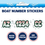 Custom Boat Registration Numbers Stickers Letter Decal 2pcs - Gradient Red Green C006