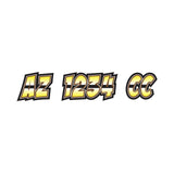 Custom Boat Registration Numbers Stickers Letter Decal 2pcs - Gradient Yellow C008