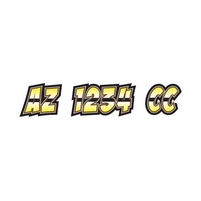 Custom Boat Registration Numbers Stickers Letter Decal 2pcs - Gradient Yellow C008