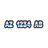 Custom Boat Registration Numbers Stickers Letter Decal 2pcs - Gradient Blue C010