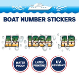 Custom Boat Registration Numbers Stickers Letter Decal 2pcs - Gradient Green Yellow C011