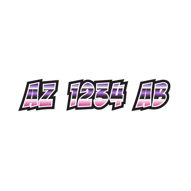 Custom Boat Registration Numbers Stickers Letter Decal 2pcs - Gradient Purple Pink C012