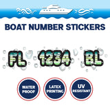 Custom Boat Registration Numbers Stickers Letter Decal 2pcs - Gradient Green C014