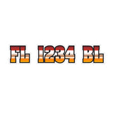 Custom Boat Registration Numbers Stickers Letter Decal 2pcs - Gradient Brown Orange C015