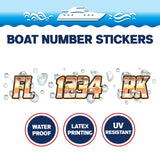 Custom Boat Registration Numbers Stickers Letter Decal 2pcs - Gradient Orange C017