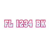 Custom Boat Registration Numbers Stickers Letter Decal 2pcs - Gradient Pink Blue C019