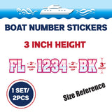 Custom Boat Registration Numbers Stickers Letter Decal 2pcs - Gradient Pink Blue C019