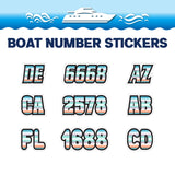 Custom Boat Registration Numbers Stickers Letter Decal 2pcs - Gradient Green C020