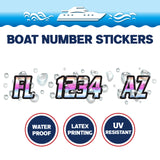 Custom Boat Registration Numbers Stickers Letter Decal 2pcs - Gradient Colorful C021