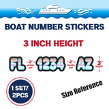 Custom Boat Registration Numbers Stickers Letter Decal 2pcs - Gradient Red Purple C022