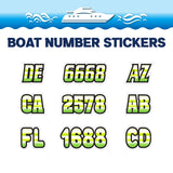 Custom Boat Registration Numbers Stickers Letter Decal 2pcs - Gradient Green C024