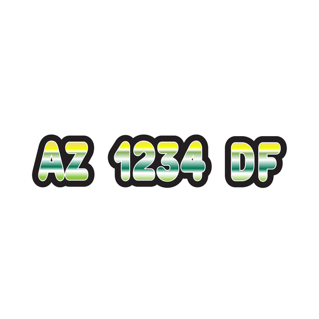 Custom Boat Registration Numbers Stickers Letter Decal 2pcs - Gradient Green C026