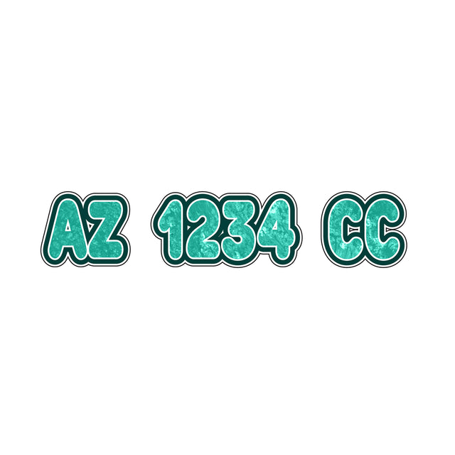 Custom Boat Registration Numbers Stickers Letter Decal 2pcs - Texture Green C030