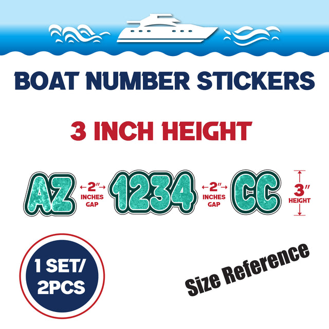 Custom Boat Registration Numbers Stickers Letter Decal 2pcs - Texture Green C030