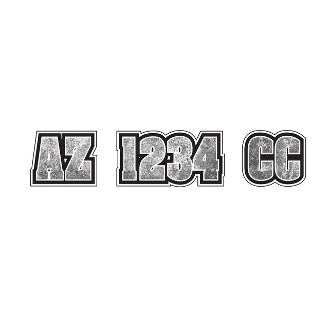 Custom Boat Registration Numbers Stickers Letter Decal 2pcs - Texture Gray C031