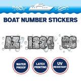 Custom Boat Registration Numbers Stickers Letter Decal 2pcs - Texture Gray C031