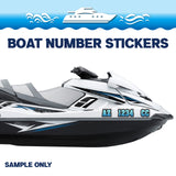 Custom Boat Registration Numbers Stickers Letter Decal 2pcs - Texture Gray C031