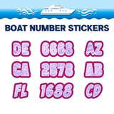 Custom Boat Registration Numbers Stickers Letter Decal 2pcs - Texture Purple C033