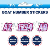 Custom Boat Registration Numbers Stickers Letter Decal 2pcs - Texture Purple C033