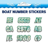 Custom Boat Registration Numbers Stickers Letter Decal 2pcs - Texture Green C035