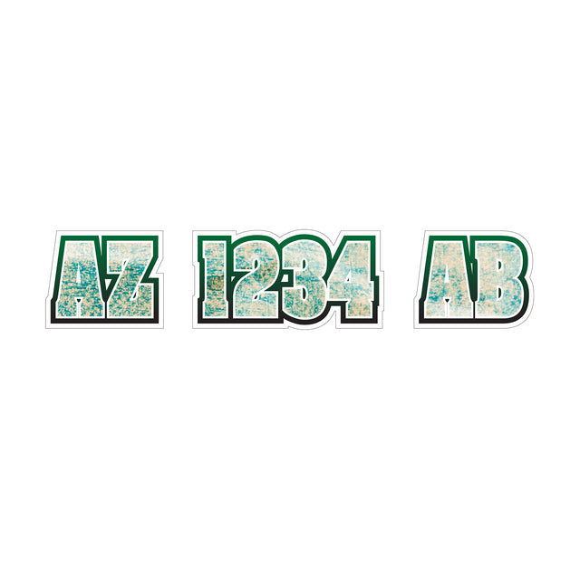 Custom Boat Registration Numbers Stickers Letter Decal 2pcs - Texture Green C035