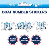 Custom Boat Registration Numbers Stickers Letter Decal 2pcs - Texture Blue C037