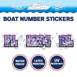 Custom Boat Registration Numbers Stickers Letter Decal 2pcs - Texture Purple C038