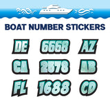 Custom Boat Registration Numbers Stickers Letter Decal 2pcs - Texture Green C041