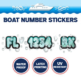 Custom Boat Registration Numbers Stickers Letter Decal 2pcs - Texture Green C041