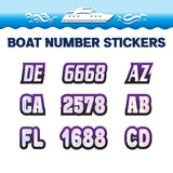 Custom Boat Registration Numbers Stickers Letter Decal 2pcs - Texture Purple C043