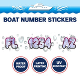 Custom Boat Registration Numbers Stickers Letter Decal 2pcs - Texture Purple C045