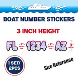 Custom Boat Registration Numbers Stickers Letter Decal 2pcs - Texture Purple C045